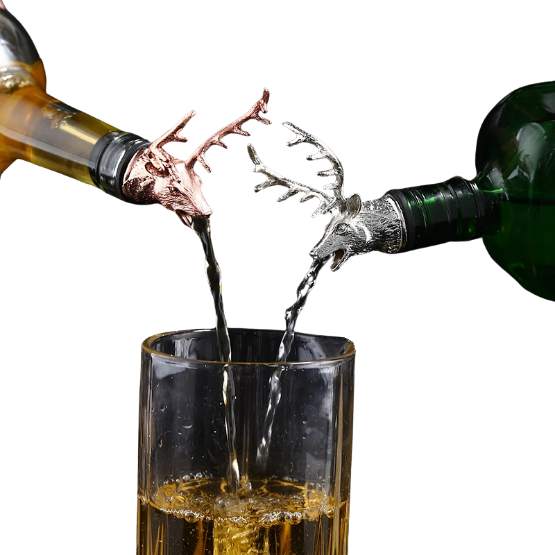 metal wine pourer deer shape plating color