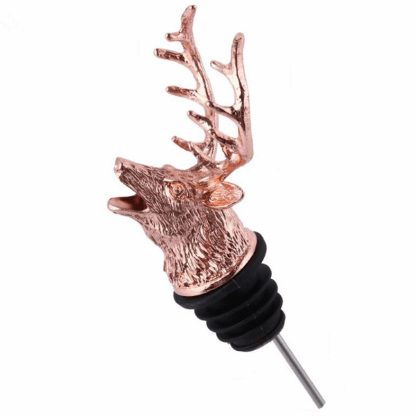 rose gold color metal wine pourer deer shape