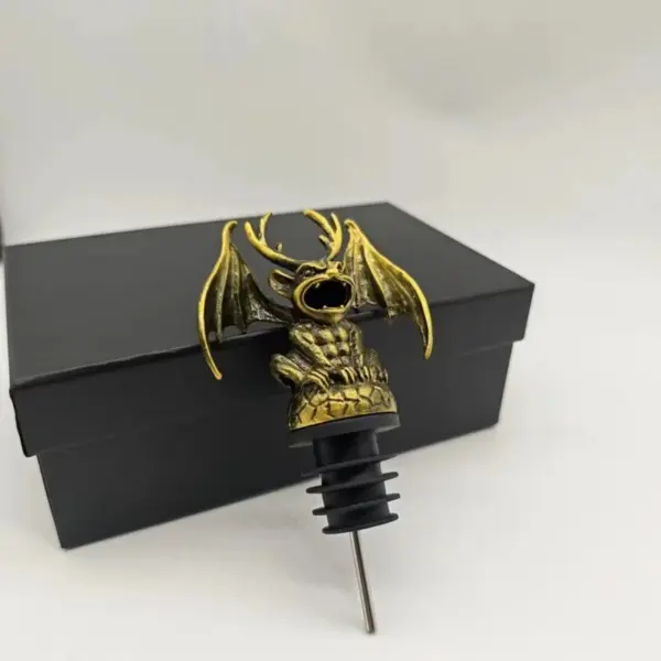 Gargoyle Wine Bottle Pourer (15) Gargoyle Wine Bottle Pourer Antique Brass Metal