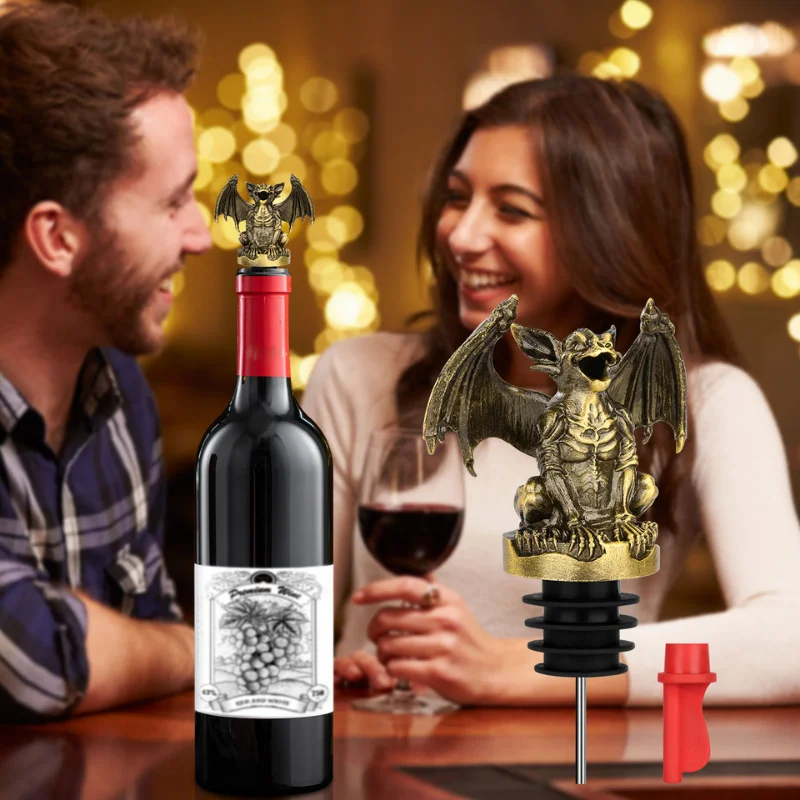 Gothic Gargoyle Wine Pourer antique gold