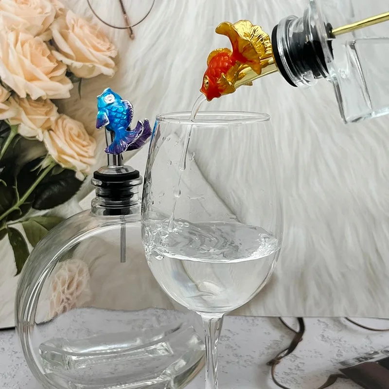 metal fish wine pourer liquid