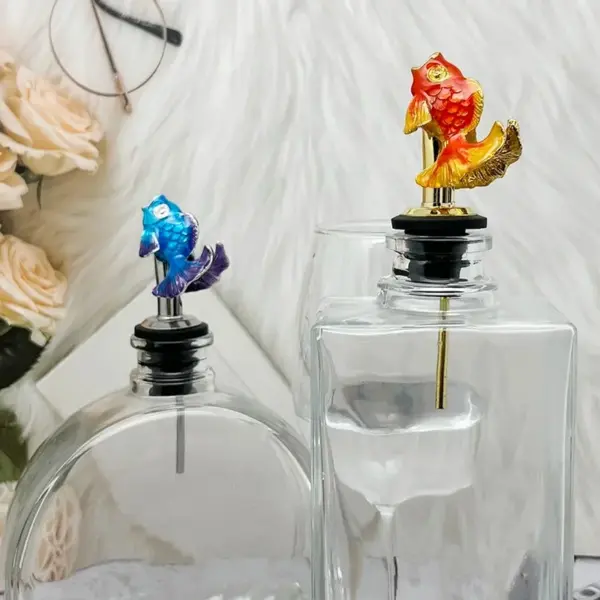 metal fish wine pourer for bottle