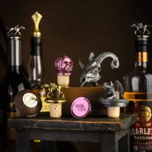 animal shape wine cap (2) Wine Bottle With Metal Screw Cap Manufacture Wholesale Wine Glasses Cap