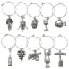 wine glass charms metal zamak