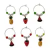 wine glass charms metal fruits