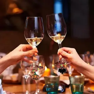 wine glass charms metal halloween