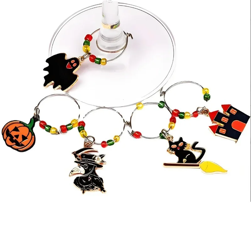 wine glass charms metal hallowmen gift