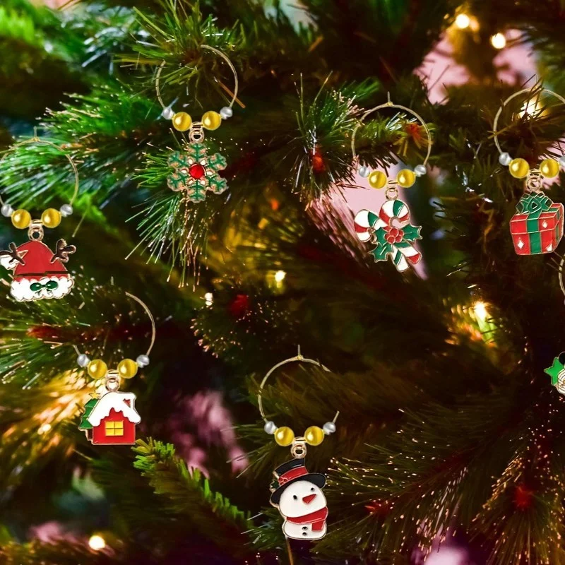 wine glass charms metal christmas tree