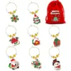christmas zamak wine glass charms metal