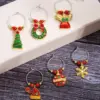 christmas wine glass charms metal