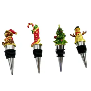 christmas wine stopper (3) metal wine stopper