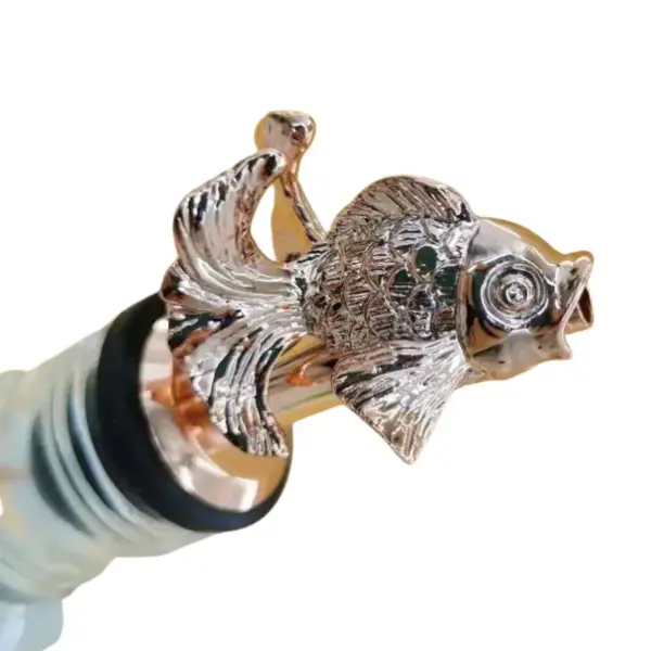 metal fish wine pourer rose gold