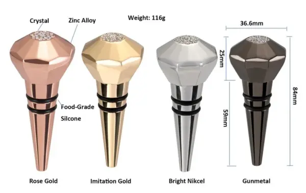 customize zinc alloy stopper
